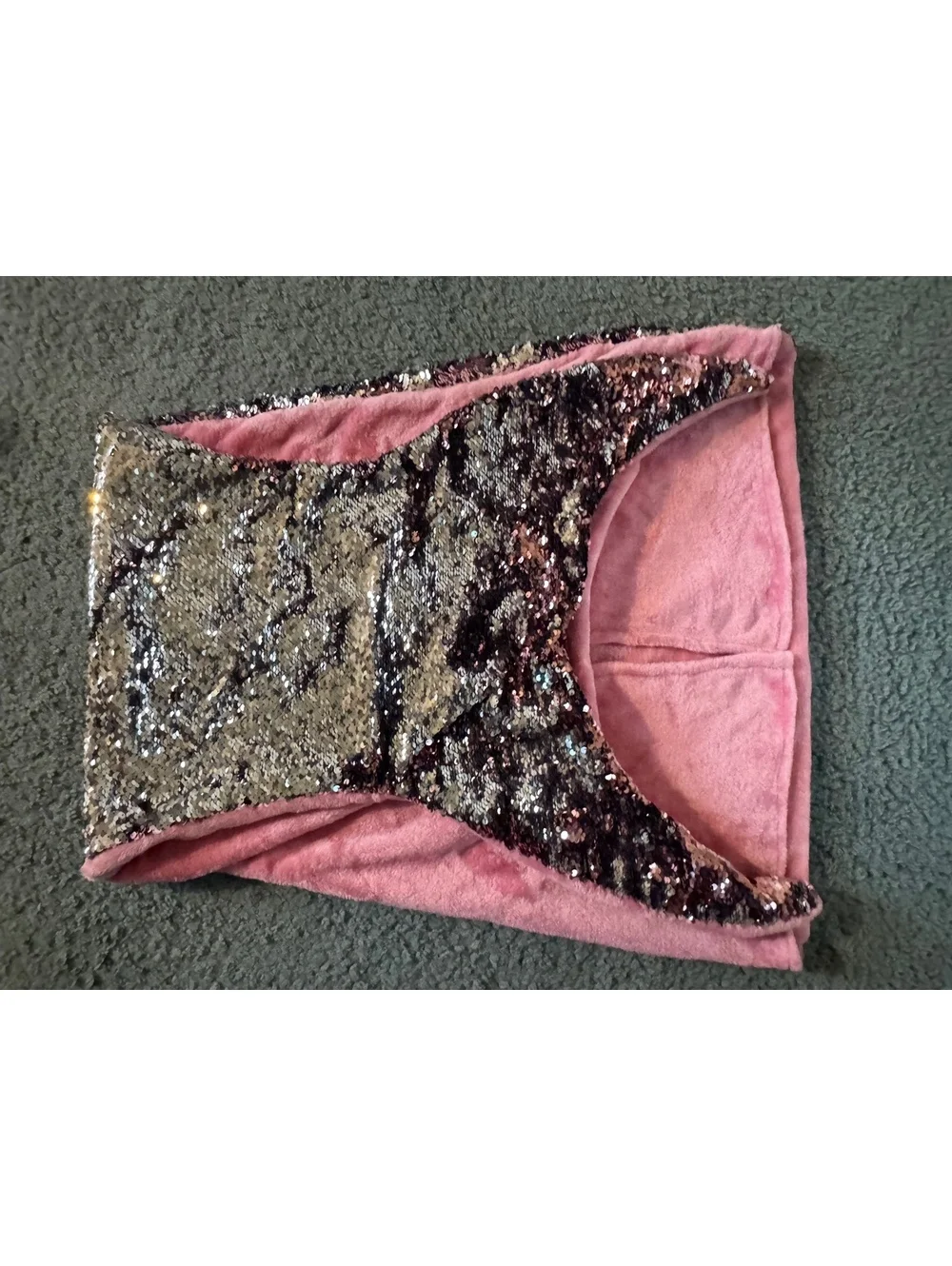 Sequin Mermaid Tail Blanket Pink and Silver Cozy Throw